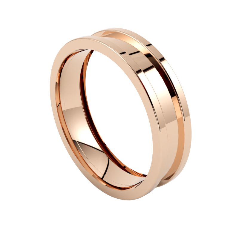 męska nowoczesna obrączka ślubna z różowego złota szerokość 5 mm